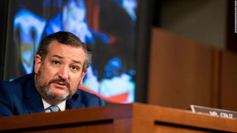 © ALEX EDELMAN/AFP/POOL/Getty Images Senator Ted Cruz (R-TX) speaks as Judge Amy Coney Barrett appears before the Senate Judiciary Committee on day two of the Senate Judiciary Committee hearings on Capitol Hill in Washington, DC, on October 13, 2020.