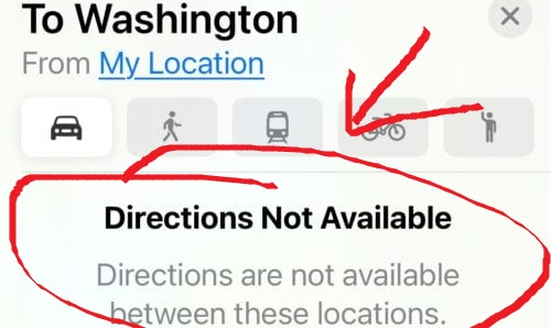 Directions To DC In Advance Of Massive Trump Stop The Steal Rally Suddenly Become “NOT AVAILABLE” On Apple Maps