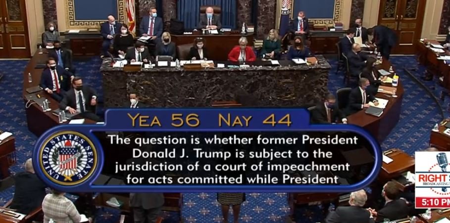 Senate Votes 56 to 44 to Proceed with Impeachment Trial of Private Citizen Donald J. Trump – 6 Republicans Join All Democrats in Vote