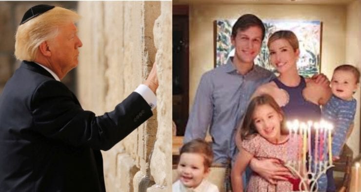 Donald Trump at The Wailing Wall and Ivanka and family.